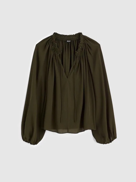 Madewell Tops - Madewell Olive Peasant Blouse
